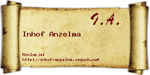 Inhof Anzelma névjegykártya